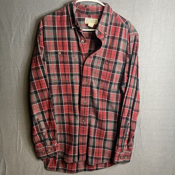 Duluth Trading Company Buffalo Plaid‎ Flannel Work Shirt Mens Large Trim Fit - Picture 1 of 8